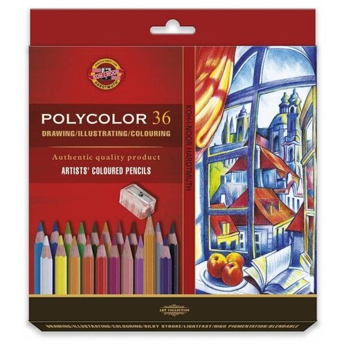 Карандаши цветные художественные POLYCOLOR 3835, 36цв, 3835036007KZ(Д) карандаши цветные художественные polycolor 3835 36цв 3835036007kz д