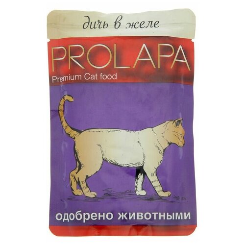 Prolapa Premium 100 гр пауч для кошек дичь в желе 1х26, 82164 (2 шт)