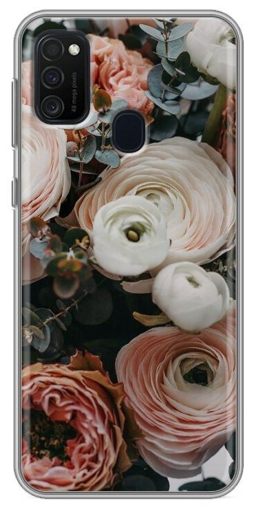 Дизайнерский силиконовый чехол для Galaxy M21 / Samsung Galaxy M21 Цветы