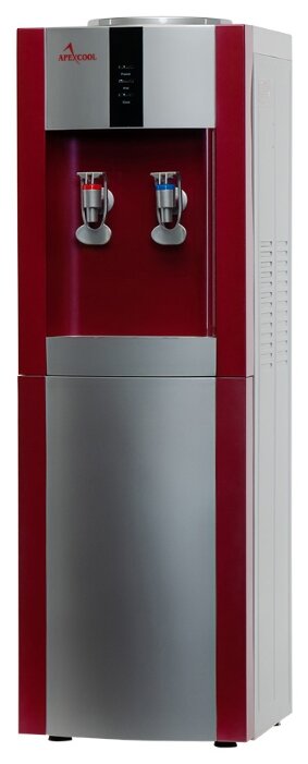 Кулер для воды напольный со шкафчиком APEXCOOL 16LD красный с серебром - фотография № 1