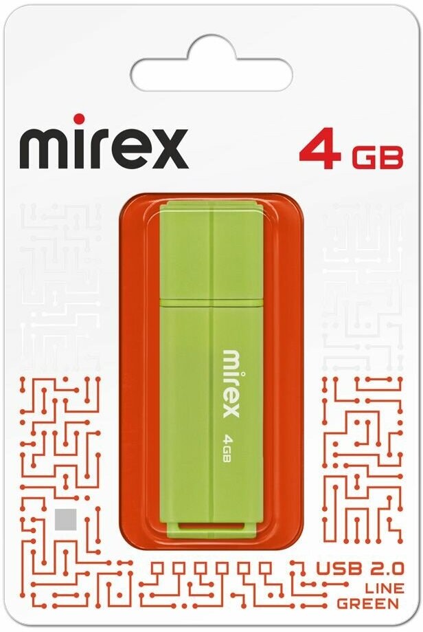 Флешка USB Flash Drive MIREX LINE GREEN 4GB