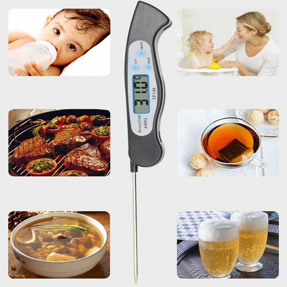Кухонный термометр для приготовления пищи, цифровой зонд, термометр для барбекю, подходит для мяса, молока, кофе, воды