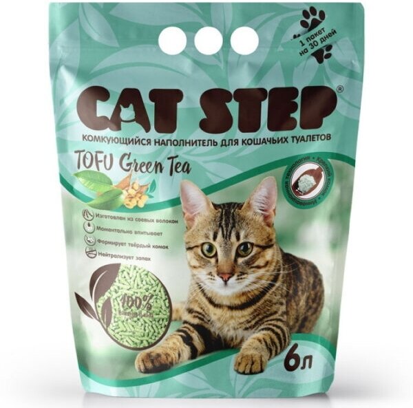 Cat Step Tofu Green Tea Наполнитель для кошачьего туалета