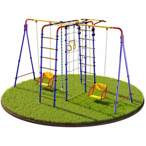 Детский спортивный комплекс для улицы, игровая уличная площадка для детей, для сада и дачи с двумя качелями