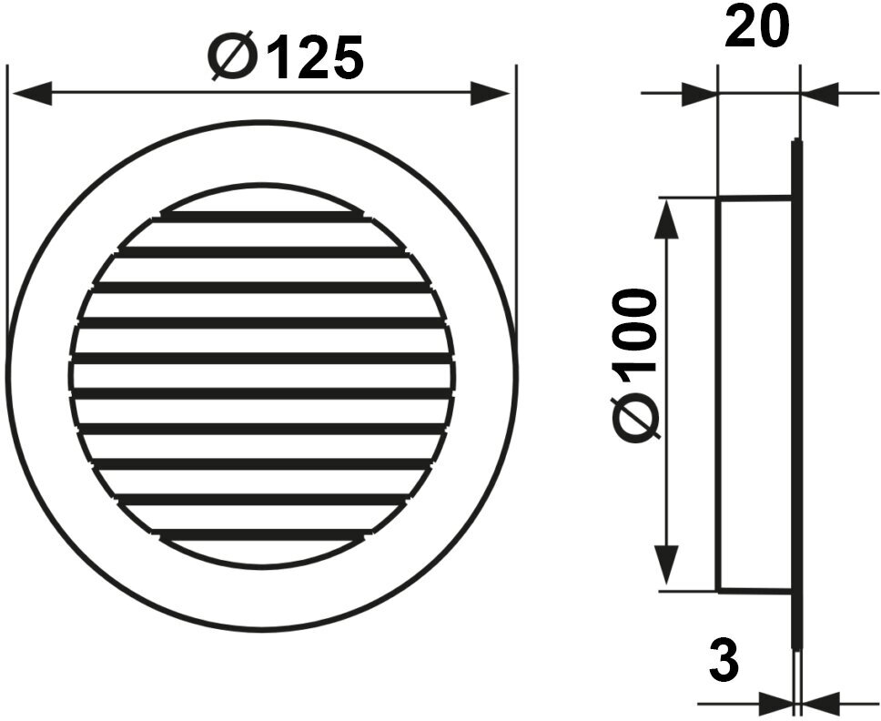 Решетка алюминиевая D100 — фото 1