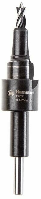 Сверло под конфирмат Hammer Flex 202-272 DR WD DBL FLUTE 4мм*50мм, зенкер 11мм, евровинт 7мм