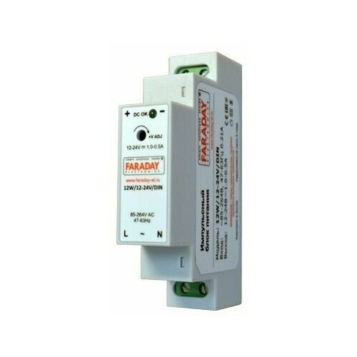 Блок питания с креплением на дин-рейку ZONT 12W/12-24V/DIN ML13968