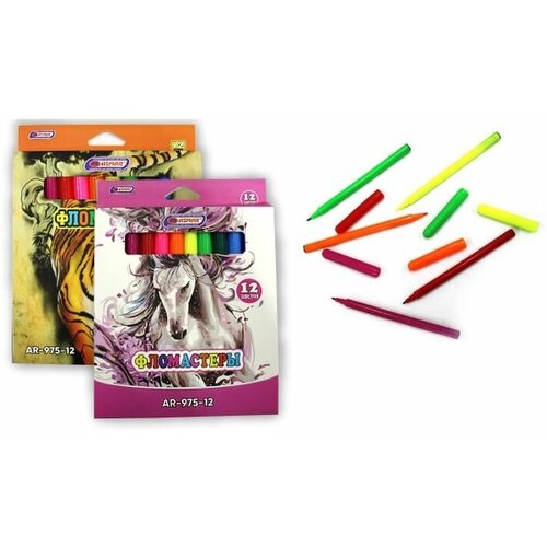 Фломастер 12 цветов в картонной упаковке на европодвесе 451₽