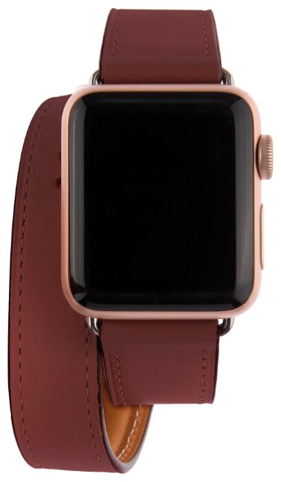 Ремешок STYLISH для Apple Watch 38mm&40mm, натуральная кожа, бордовый