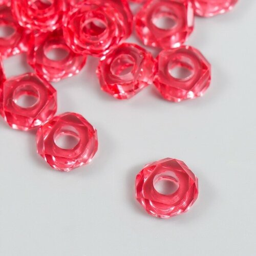 Бусины для творчества пластик Гайка набор 20 шт розовый 1,3х1,3х0,5 см