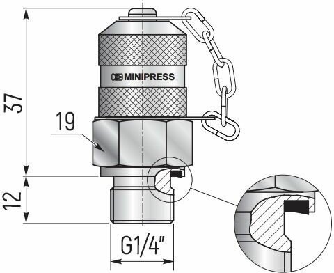 Точка контроля давления BSP 1/4" - M16x2 для подключения к гидросистеме - фотография № 2