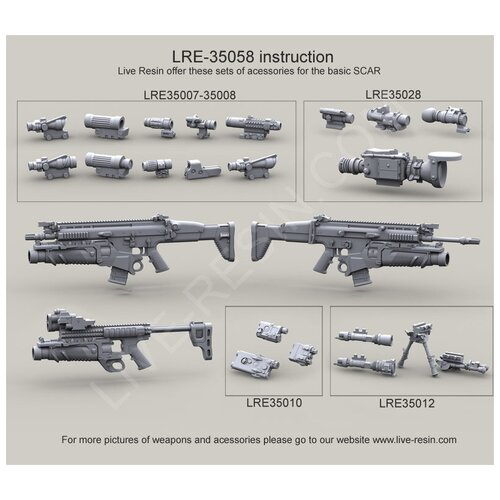 LRE35058 USSOCOM SCAR weapon system FN SCAR-L / Mk.16 Std and CQC with mounted Mk 13 Enhanced Grenade Launcher Module(EGLM) and Mk 13 EGLM lre35054 ussocom scar weapon system fn scar l mk 16 close quarter combat cqc and close quarter combat cqc with suppressor military scar d sd advanced armament corp