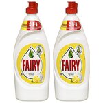 Fairy набор из 2х бутылок средства для мытья посуды по 450 мл Сочный лимон - изображение