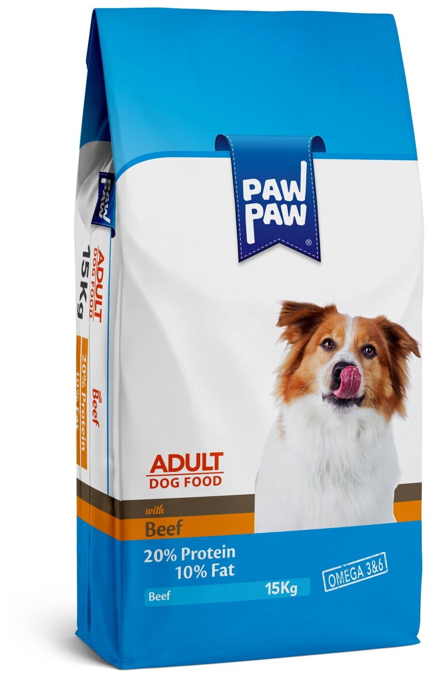 Pawpaw Adult Dog Food with Beef 15 кг сухой корм для собак с говядиной
