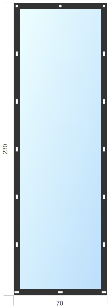 Мягкое окно Софтокна 70х230 см съемное, Скоба-ремешок, Прозрачная пленка 0,7мм, Черная окантовка, Комплект для установки - фотография № 3
