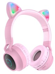 Беспроводные наушники Hoco W27 Cat ear, розовый