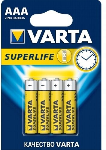 Батарейка AAA солевая Varta Superlife R3-4BL в блистере 4шт.