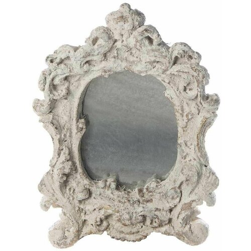 Зеркало состаренное настенное декоративное, в белом цвете 29,5х40 см SPECCHI BLANC BLANC MARICLO