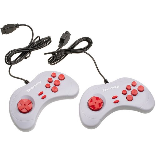Джойстики 8-bit серые с красными кнопками Dendy Комплект 2 шт для Денди Узкий разъём 9 pin 75000₽