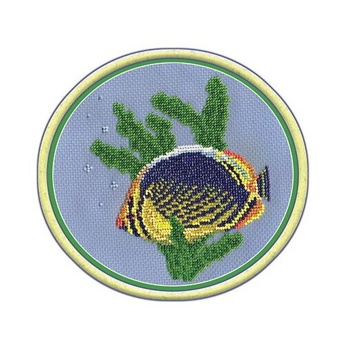 Klart Набор для вышивания бисером Рыбка-бабочка (8-023), разноцветный, 1 шт., 15 х 15 см