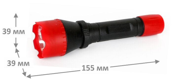 Ultraflash 6102-ТН (фонарь, красный, 1LED, 1 реж, 2XR6, пласт, блист-пакет)
