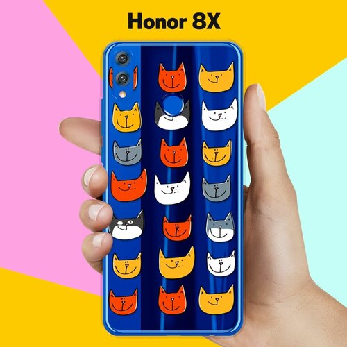 Силиконовый чехол Узор из котов на Honor 8X силиконовый чехол узор из котов на honor 20