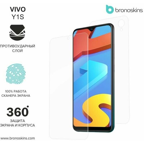 Защитная пленка для экрана и корпуса Vivo Y1S (Глянцевая, Защита экрана CaseFriendly)