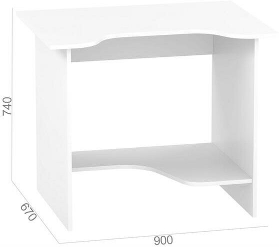Стол компьютерный игровой КСТ-03, цвет белый, ШхГхВ 90х67х74 см, НЕ универсальная сборка