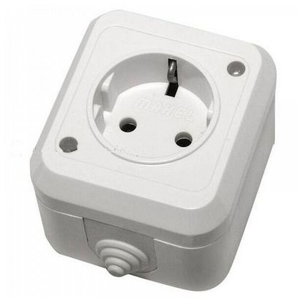 Розетка сетевая MAKEL с заземлением белый 18308