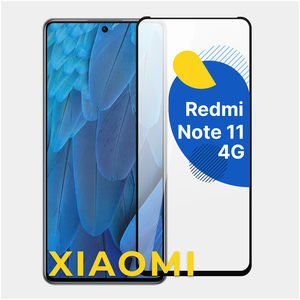 Фото Защитное стекло на телефон Xiaomi Redmi Note 11 4G / Полноэкранное стекло для Сяоми Редми Нот 11 4Г (Черный)