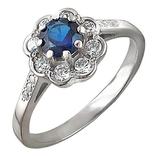 фото Эстет кольцо с 15 фианитами из серебра у15к250301, размер 17