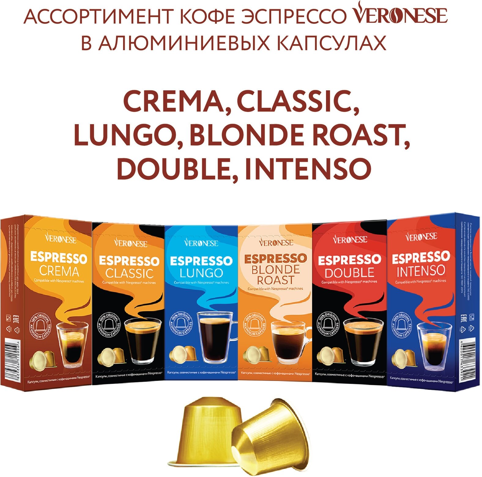 Кофе в алюминиевых капсулах для кофемашины Nespresso ESPRESSO BLONDE ROAST Veronese, 10 капсул - фотография № 3