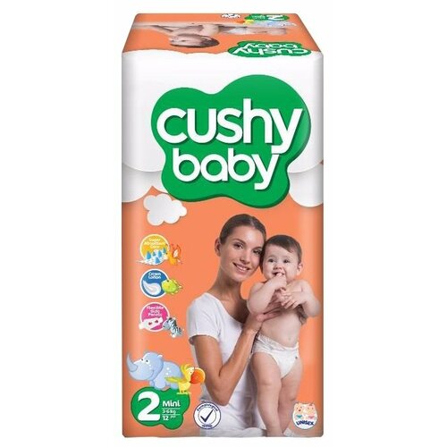 фото Подгузники 2 размер cushy baby для новорожденных детей весом 3-6 кг, 80 шт.
