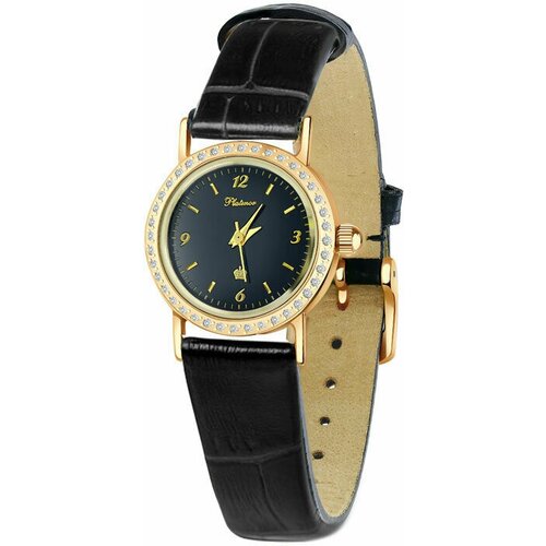 Наручные часы, серебро, фианит, черный