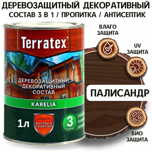 Деревозащитный декоративный состав Палисандр Terratex 0,75кг / 1л