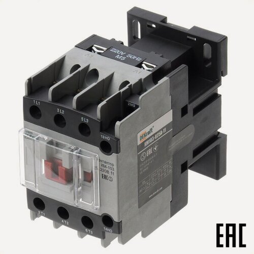 Изображение товара Контактор КМ103-025A-220B-11 22118DEK 220В 25А 1з+1р DEKraft