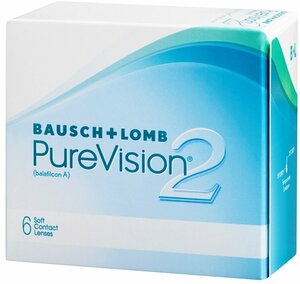 Контактные линзы Bausch & Lomb PureVision 2 HD, 6 шт., R 8,6, D -4, бесцветный, 1 уп.