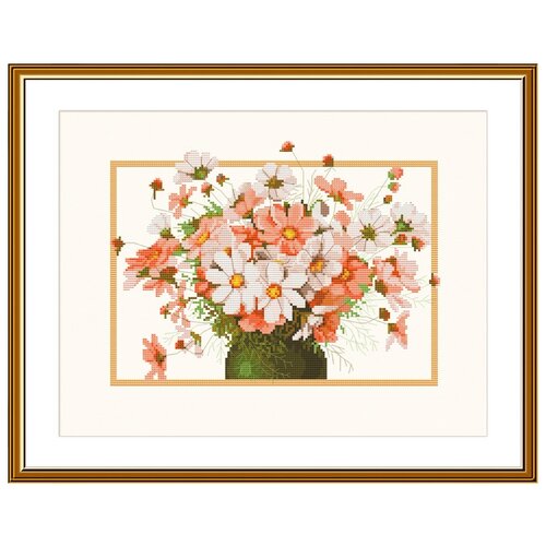 фото Набор для вышивания "нова слобода" св №12 3209 "букет космеи" 27,3х36см nova sloboda