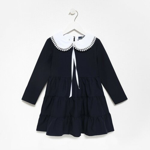 Платье школьное для девочек, цвет тёмно-синий, рост 140 см