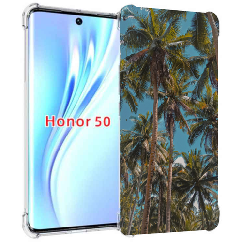 Чехол задняя-панель-накладка-бампер MyPads летние пальмы для Huawei Honor 50/Huawei Nova 9 противоударный чехол задняя панель накладка бампер mypads летние пальмы для huawei honor 50 huawei nova 9 противоударный