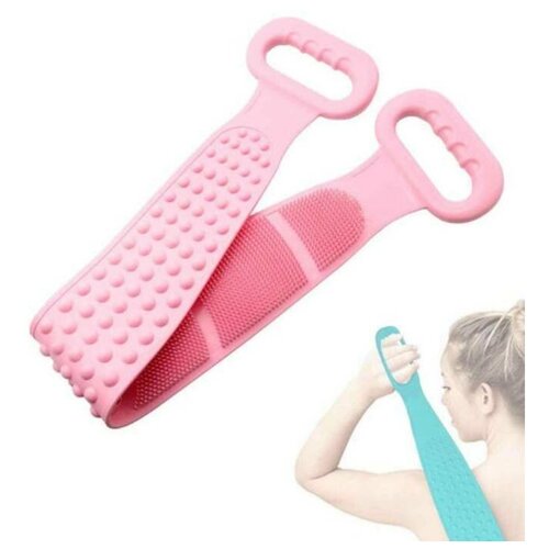 Силиконовая массажная мочалка для душа для тела розовый 214₽