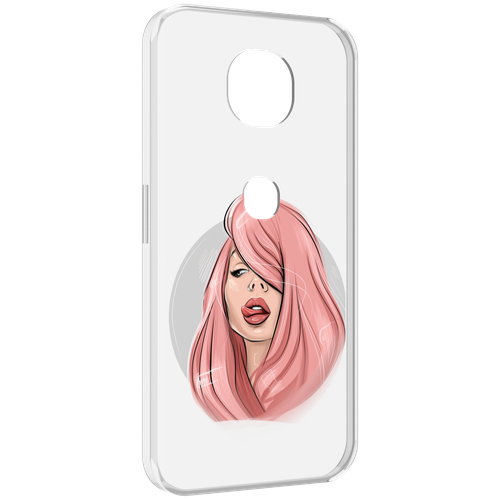 Чехол MyPads лицо-девушки-с-розовыми-волосами женский для Motorola Moto G5S (XT1799-2) задняя-панель-накладка-бампер