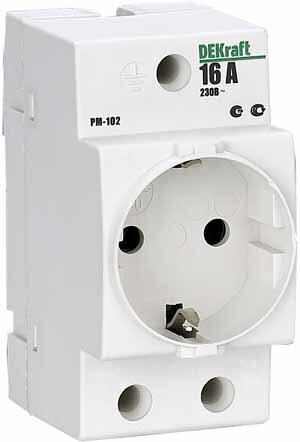 фото Розетка на DIN-рейку с заземлением Schneider Electric DEKraft