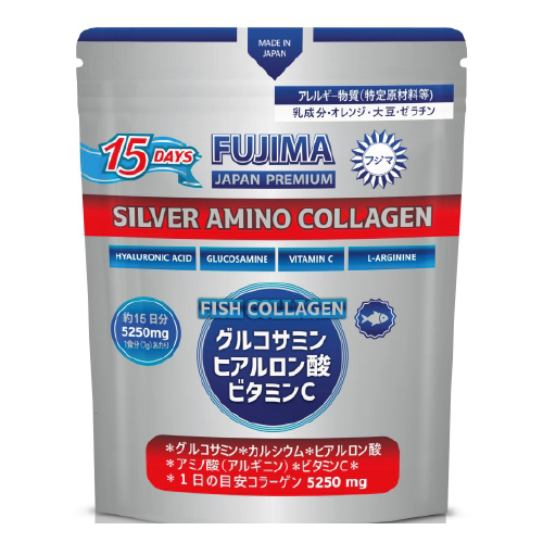 фото Гидролизованный морской коллаген fujima amino collagen с гиалуроновой кислотой и аргинином + коэнзим q10 + глюкозамин 105р