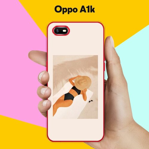 Силиконовый чехол на OPPO A1k Девушка на пляже / для Оппо А1к