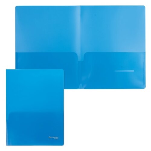 BRAUBERG Папка-уголок с 2 карманами А4, пластик 0,18 мм, синяя brauberg папка уголок с 2 карманами а4 пластик 0 18 мм синяя