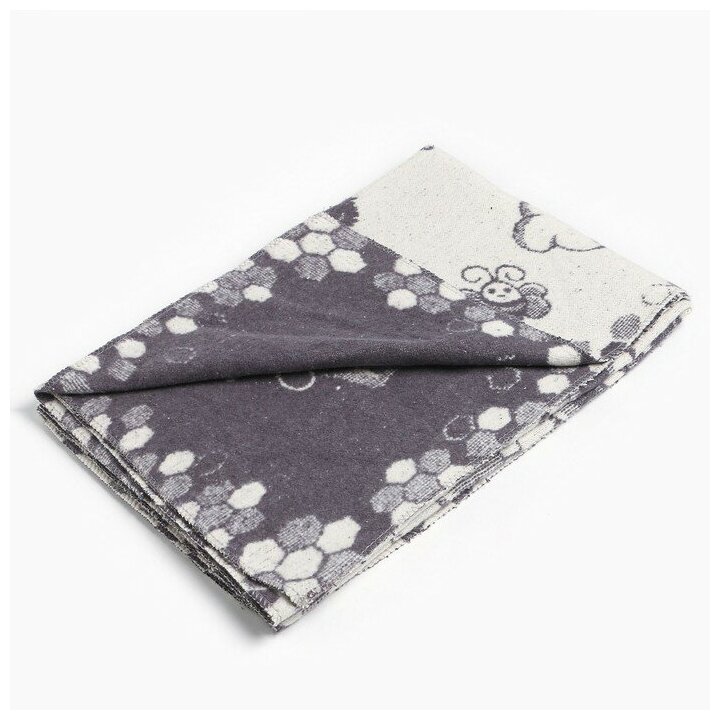 Одеяло байковое Панда 100х140см, цвет серый 400г/м хл100% Ласка 9405191 . - фотография № 3