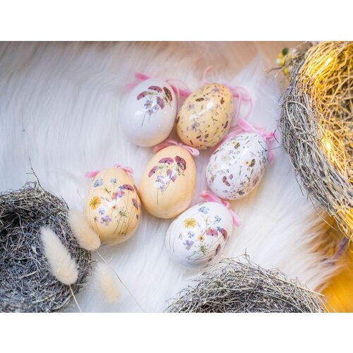 Kaemingk, Декоративные пасхальные яйца цветущий ЛУГ, подарочный набор, 8 см (упаковка 6 шт.) 802995