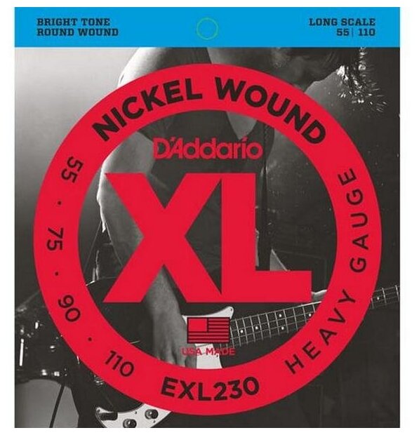 D'Addario Струны D'Addario Nickel Wound Bass 55-110 (EXL230 XL)