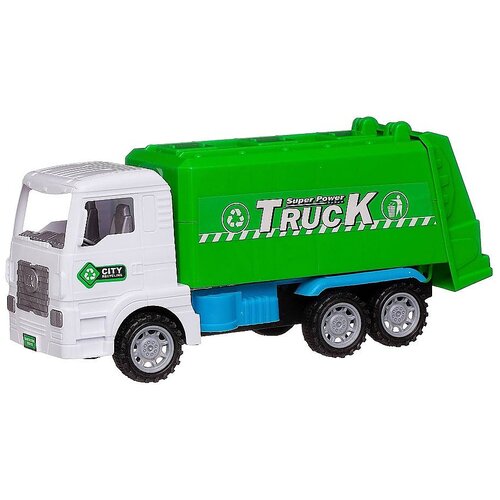 Мусоровоз Junfa toys WC-13892, 27 см, зеленый/белый